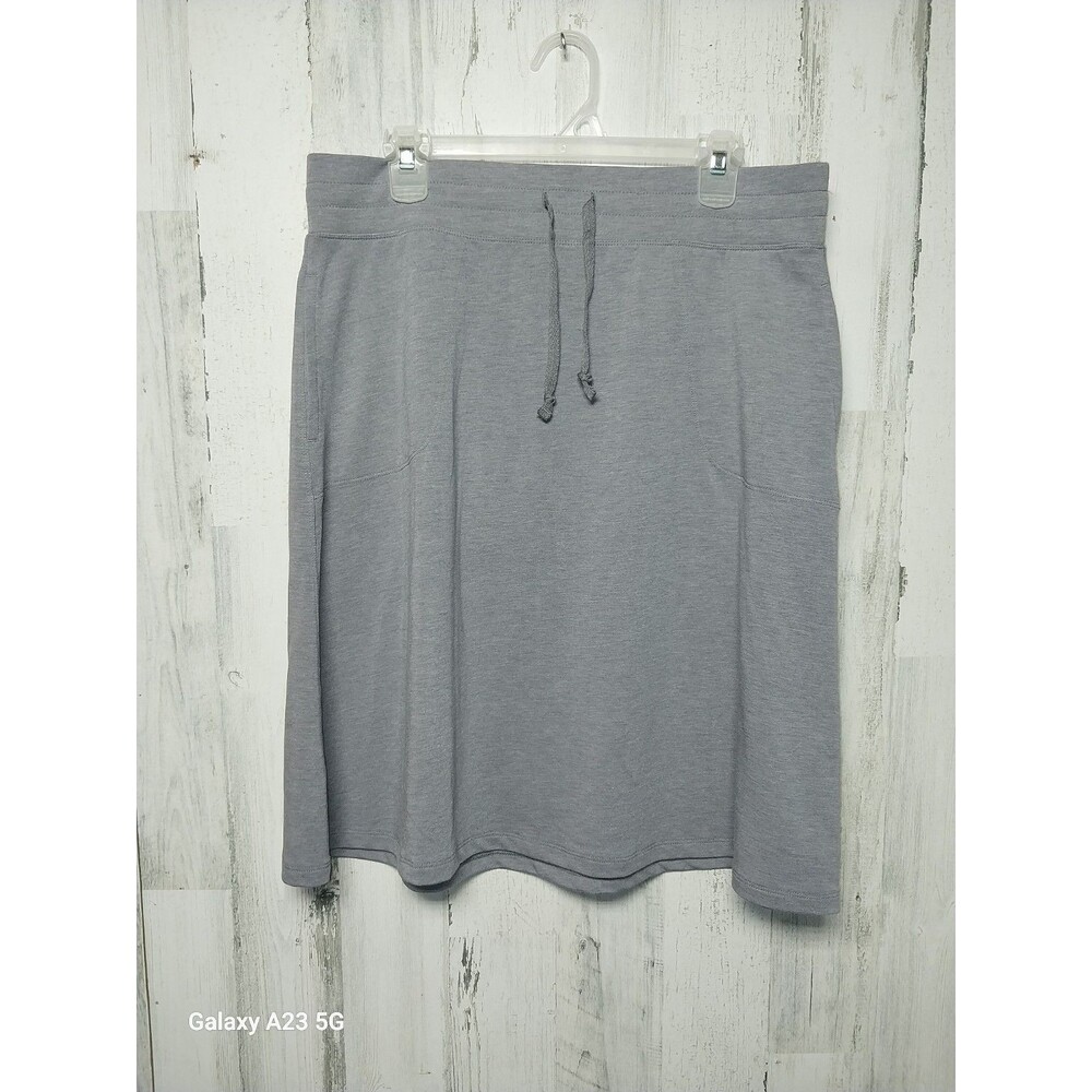 L.L. Bean Women's Medium Gray Knit Skirt Pull On Knee Length